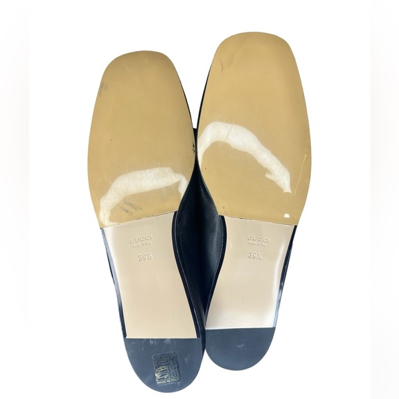 GUCCI WOMENS SZ EU39.5 QUEEN MARGARET BLACK LEATHER LOAFERS - Picture 4 of 8